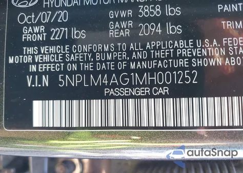 2021 Hyundai Elantra Sel from USA, damaged, VIN 5NPLM4AG1MH001252